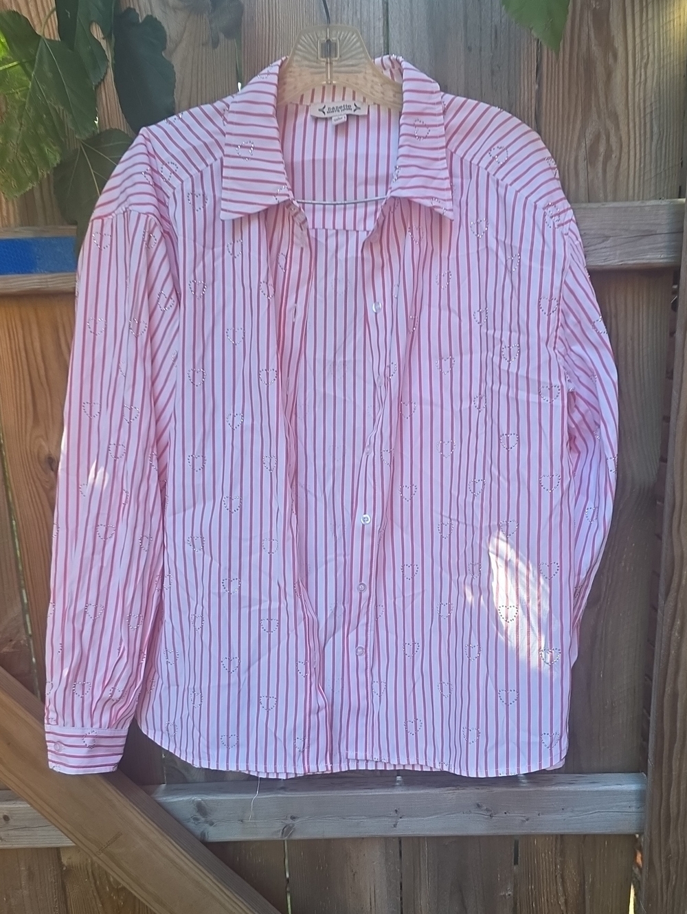 Nanette Lepore Pink and White Striped Button-Down Shirt